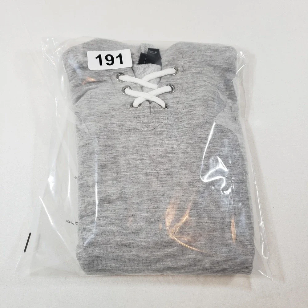 Art Class Girls Heather‎ Gray LOVE Lace Up Hoodie Sweatshirt L 10/12 NWT
